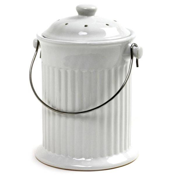Norpro Ceramic Compost Crock 1 gal - White