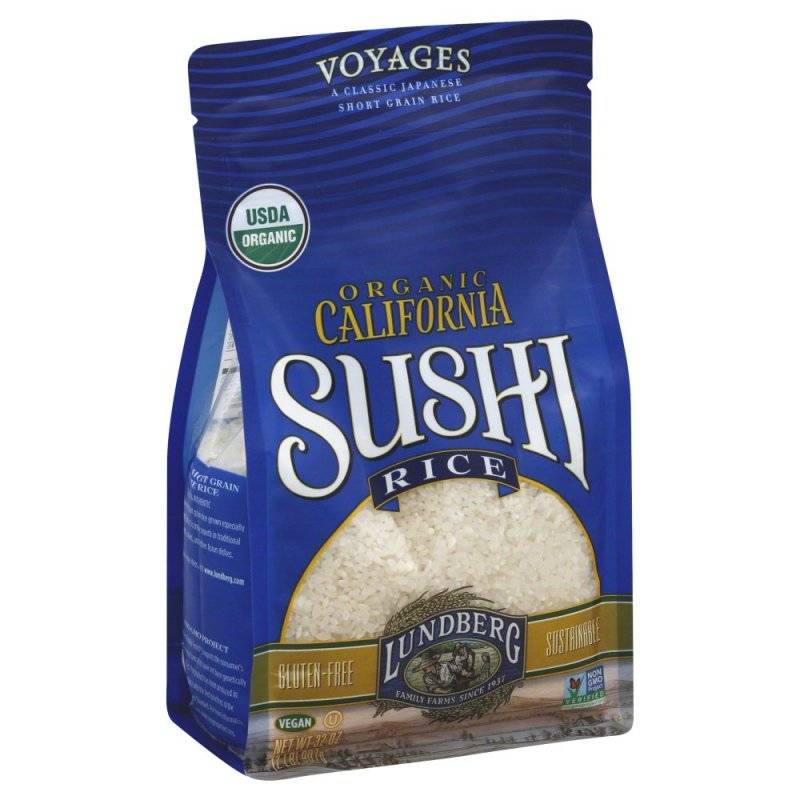 Lundberg Farms Organic Short White Sushi Rice 2 Lbs 6 Pack 