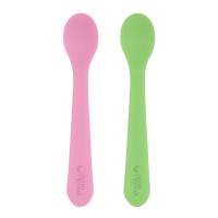 Green Sprouts - Green Sprouts Silicone First Spoon - Pink/Green