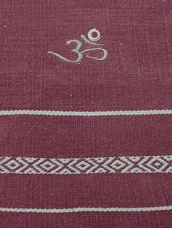 Barefoot Yoga - Barefoot Yoga Practice Rug with Embroidered OM - Rajasthan