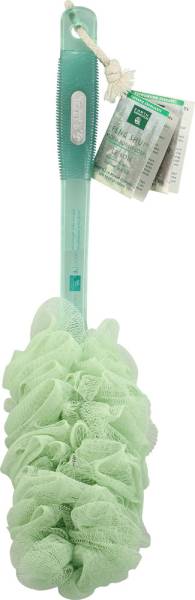 Earth Therapeutics - Earth Therapeutics Feng Shui Mesh Body Brush with Ergo Grip - Wood/Frosted Green