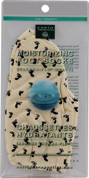 Earth Therapeutics - Earth Therapeutics Moisturizing Foot Socks w/ Foot Prints - Natural