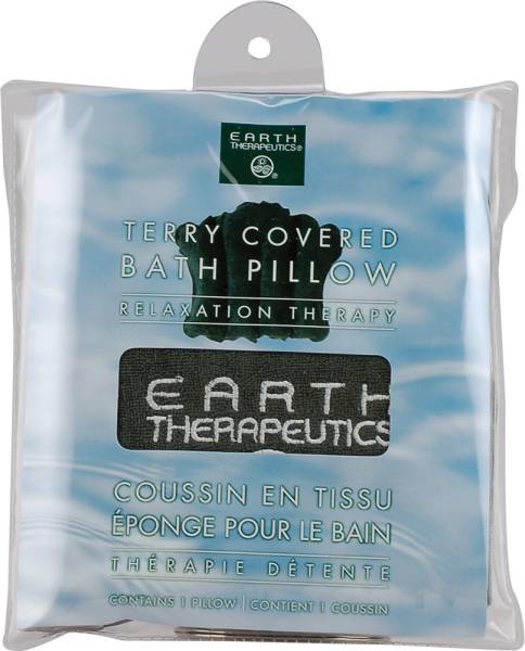 Earth Therapeutics - Earth Therapeutics Terry Covered Bath Pillow - Dark Green