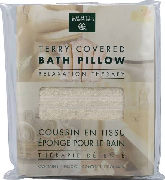 Earth Therapeutics - Earth Therapeutics Terry Covered Bath Pillow - Natural