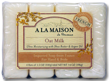 A La Maison - Air Scense French Solid Bar Soap Oat Milk (4 Pack)