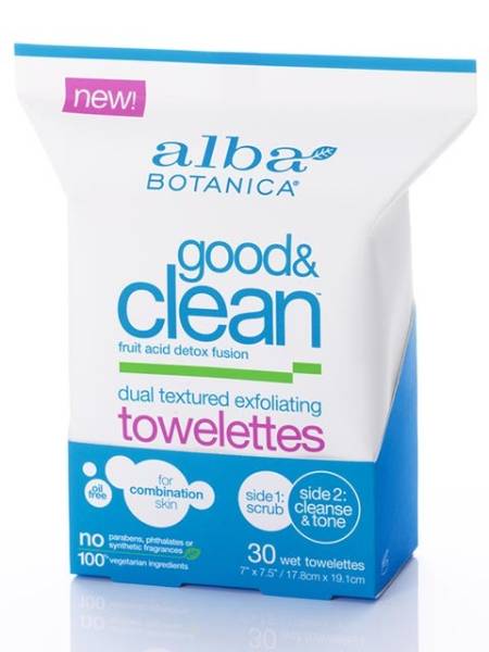 Alba Botanica - Alba Botanica Good & Clean Dual Texture Exfoliating Towelettes 30 ct