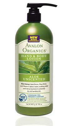 Avalon Organic Botanicals - Avalon Organic Botanicals Hand & Body Lotion Organic Aloe Unscented Value Size 32 oz