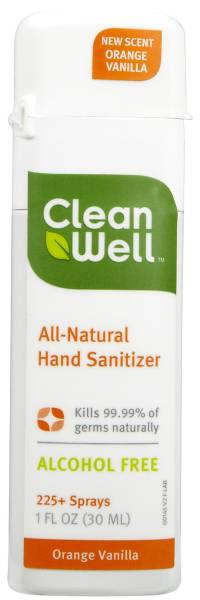 Cleanwell Company, Inc. - Cleanwell Company, Inc. Natural Hand Sanitizer Spray Orange Vanilla Scent 1 oz