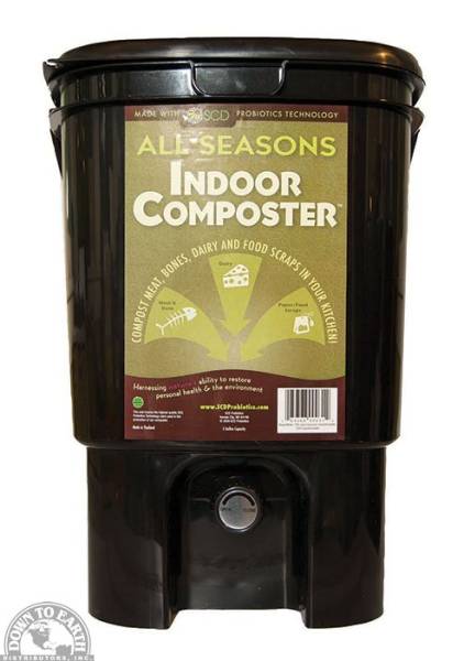 Down To Earth - All Seasons Indoor Composter Kit 1 Gallon - Black