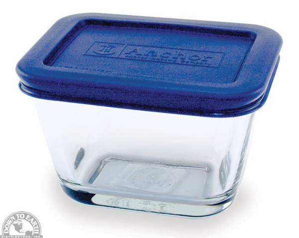 Down To Earth - Anchor Rectangle Storage Dish Blue Lid 15 oz