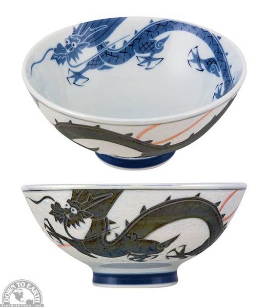 Down To Earth - Bowl 5.5" - White with Pearl Dragon