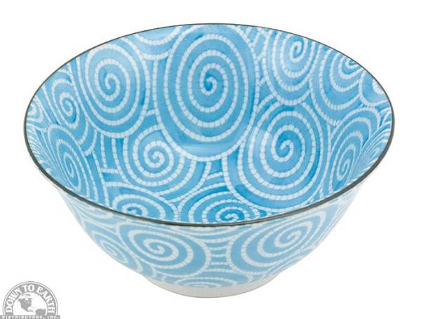 Down To Earth - Bowl 6" - Light Blue Spirals