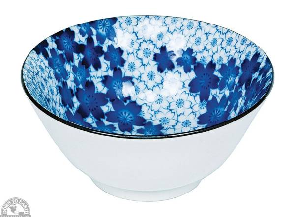Down To Earth - Bowl 6" - Blue & White flowers