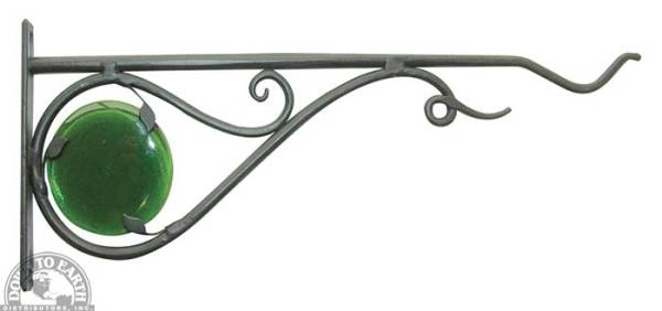 Down To Earth - Forged Plant Bracket with Glass Accent 15"