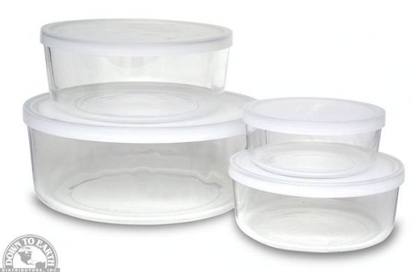 Down To Earth - Frigoverre Round Storage Dish Set - Clear Lids (Set of 4)
