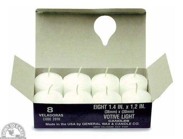 Down To Earth - General Wax Votive Light Candles 10 hr (8 Pack)