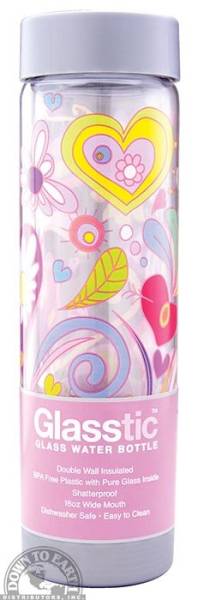 Down To Earth - Glasstic Glass Water Bottle 16 oz - Love