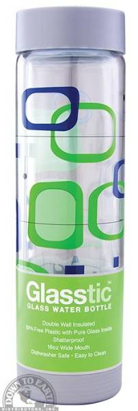 Down To Earth - Glasstic Glass Water Bottle 16 oz - Retro