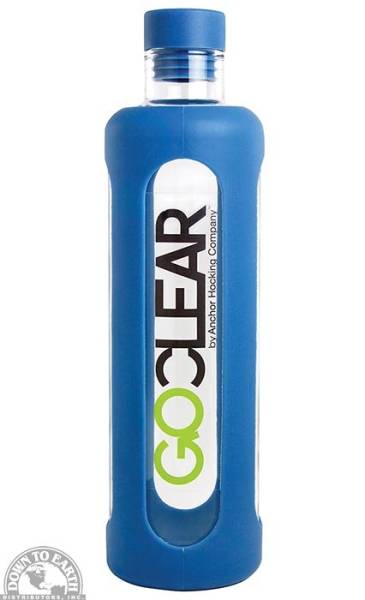 Down To Earth - GoClear Glass Sports Bottle 19 oz - Blue