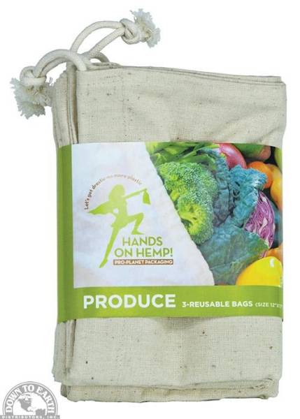 Down To Earth - Hemp/Cotton Produce Bag (3 Pack)