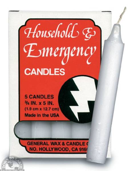 Down To Earth - Household & Emergency Candles (5 Pack)