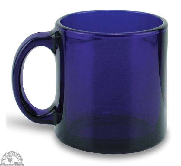 Down To Earth - Libbey Glass Mug 13 oz - Cobalt Blue