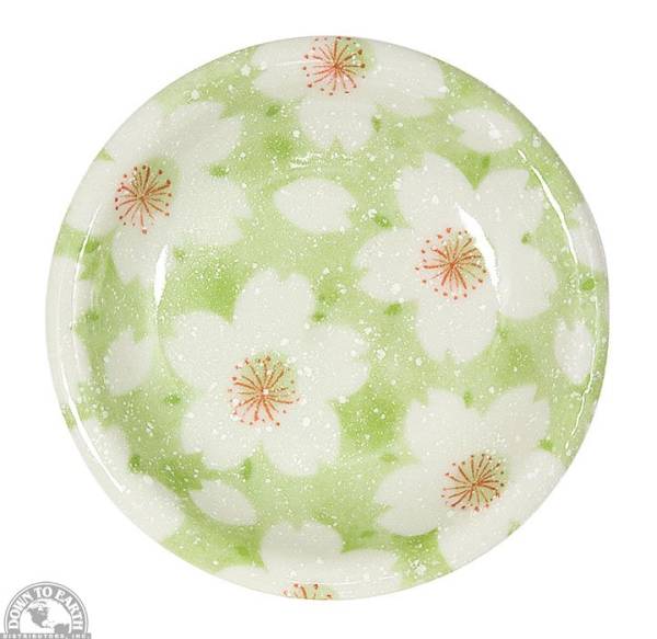 Down To Earth - Sauce Dish 3.75" - Green with White Flowers