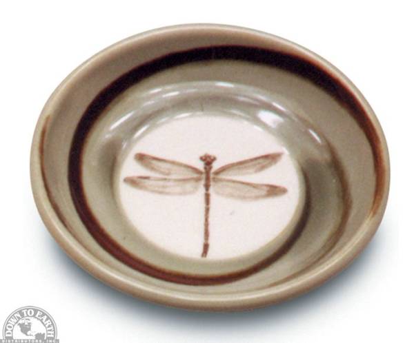 Down To Earth - Soy Dish 3.5" - Brown Dragonfly
