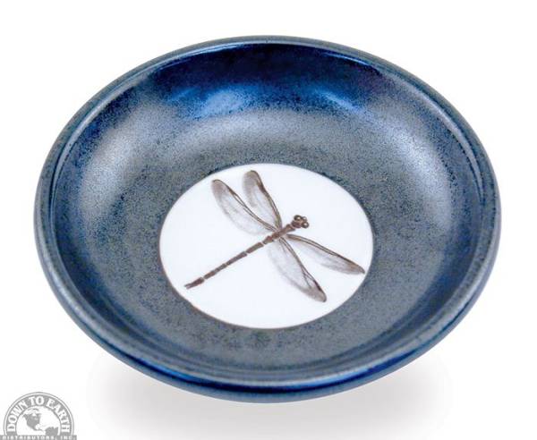 Down To Earth - Soy Dish 3.75" - Slate Dragonfly