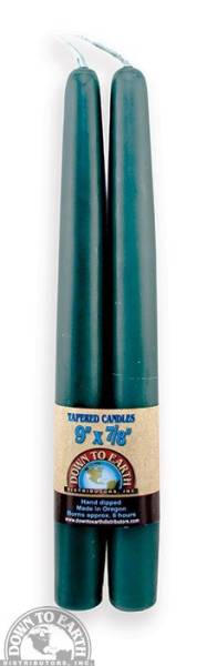Down To Earth - Taper Candles 9" - Forest Green