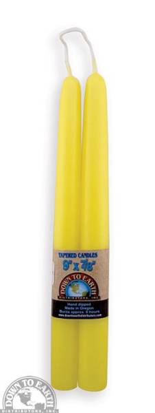 Down To Earth - Taper Candles 9" - Lemon