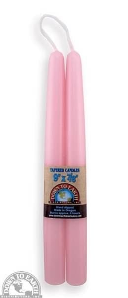 Down To Earth - Taper Candles 9" - Pink