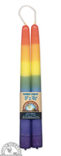 Down To Earth - Taper Candles 9" - Rainbow