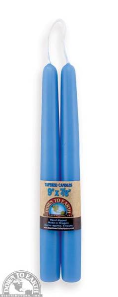 Down To Earth - Taper Candles 9" - Sky Blue