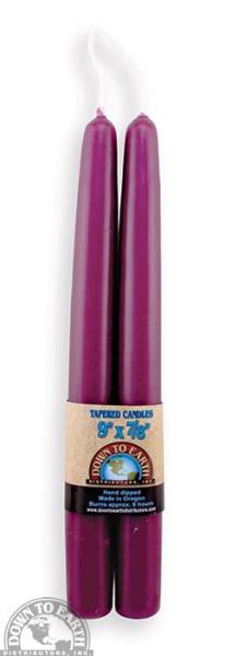 Down To Earth - Taper Candles 9" - Violet