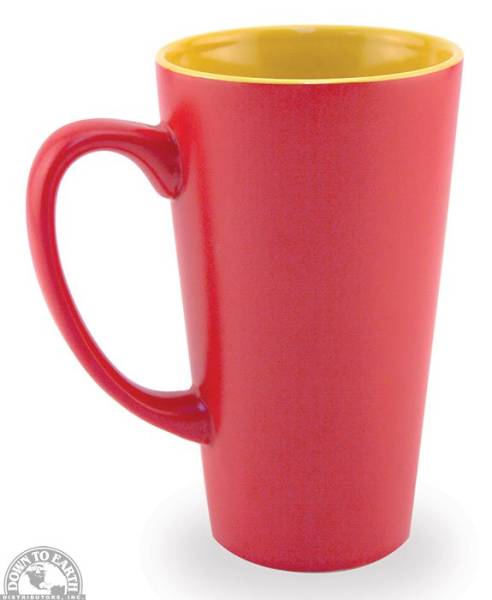 Down To Earth - Two Tone Funnel Mug 16 oz - Red/Yellow