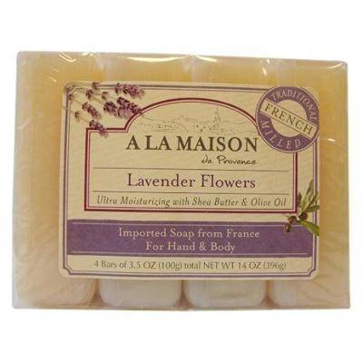A La Maison - Air Scense French Solid Bar Soap Lavender Flowers (4 Pack)