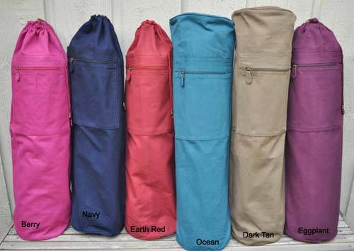 Barefoot Yoga - Barefoot Yoga Duffel Style Cotton Canvas Yoga Mat Bag with OM - Navy