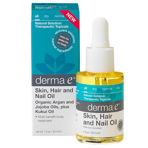 Derma E - Derma E Skin, Hair and Nail Oil with Organic Argan and Jojoba Oils, plus Kukui Oil 1 oz