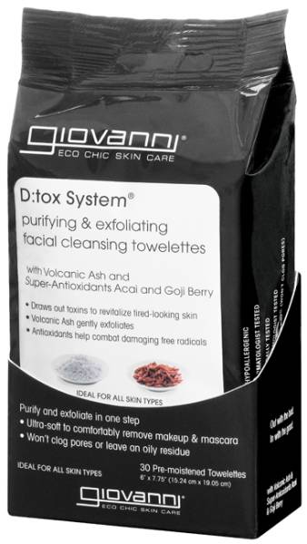 Giovanni Cosmetics - Giovanni Cosmetics D:tox System Facial Cleansing Towelettes Purifying & Exfoliating 30 ct