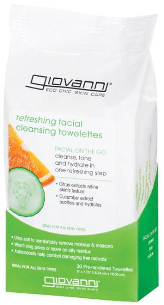Giovanni Cosmetics - Giovanni Cosmetics Facial Cleansing Towelettes (Refreshing) Citrus & Cucumber 30 ct