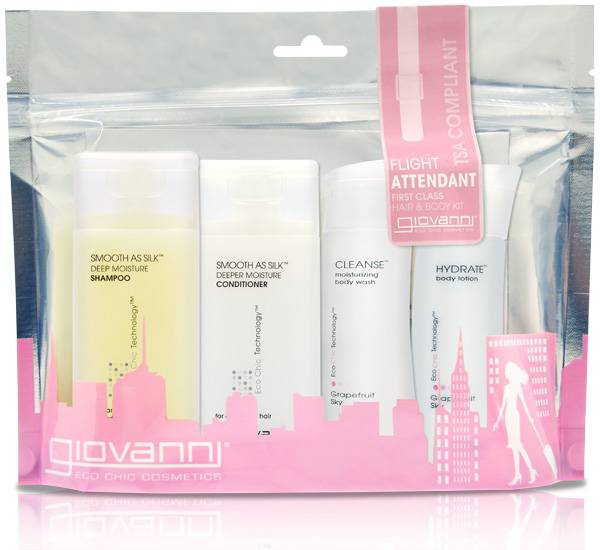 Giovanni Cosmetics - Giovanni Cosmetics Flight Attendant First Travel Kit Class Hair & Body (Smooth as Silk) 4 ct