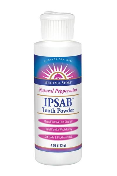 Heritage Products - Heritage Products Ipsab Tooth Powder Peppermint 4 oz