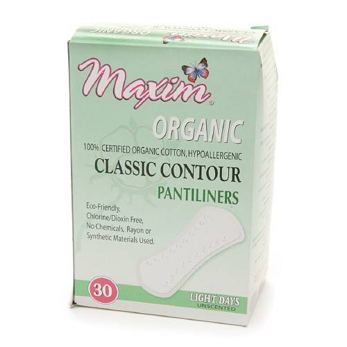 Maxim - Maxim Organic Natural Cotton Contour Pantyliners Light Days 30 ct