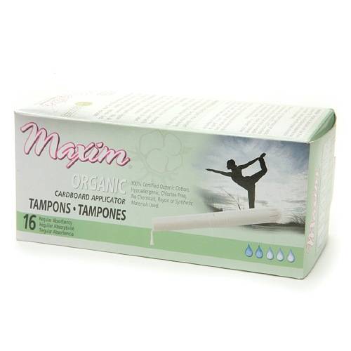 Maxim - Maxim Organic Tampon Regular Cardboard Applicator 16 ct