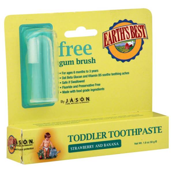 Jason Natural Products - Jason Natural Products Earth's Best Toddler Toothpaste Strawberry & Banana 1.6 oz