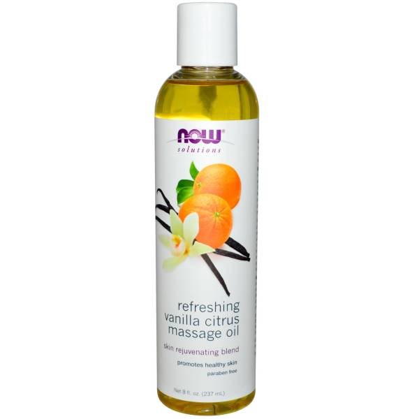 Now Foods - Now Foods Massage Oil 8 oz - Refreshing Vanilla Citrus