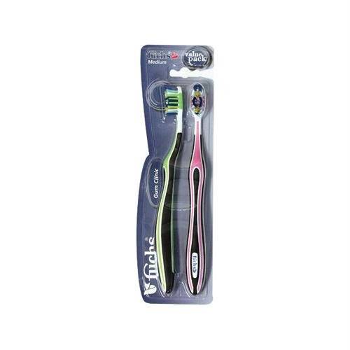 Fuchs Brushes - Fuchs Brushes Gum Clinic Toothbrush - Medium (2 pack)
