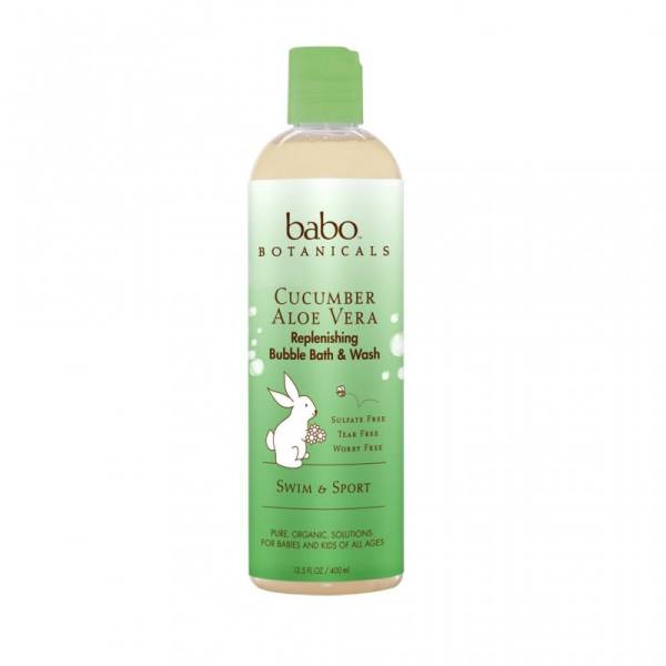 Babo Botanicals - Babo Botanicals Swim & Sport Replenishing Bubble Bath & Wash 13.5 oz - Cucumber Aloe Vera