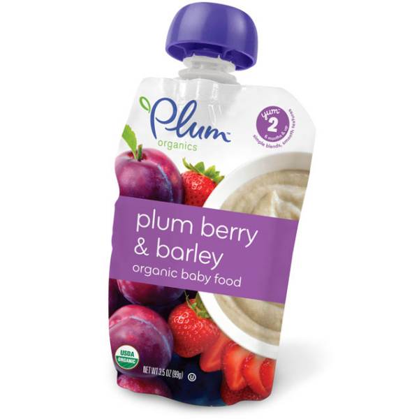 Plum Organics - Plum Organics Second Blends 3.5 oz - Plum Berry & Barley (6 Pack)